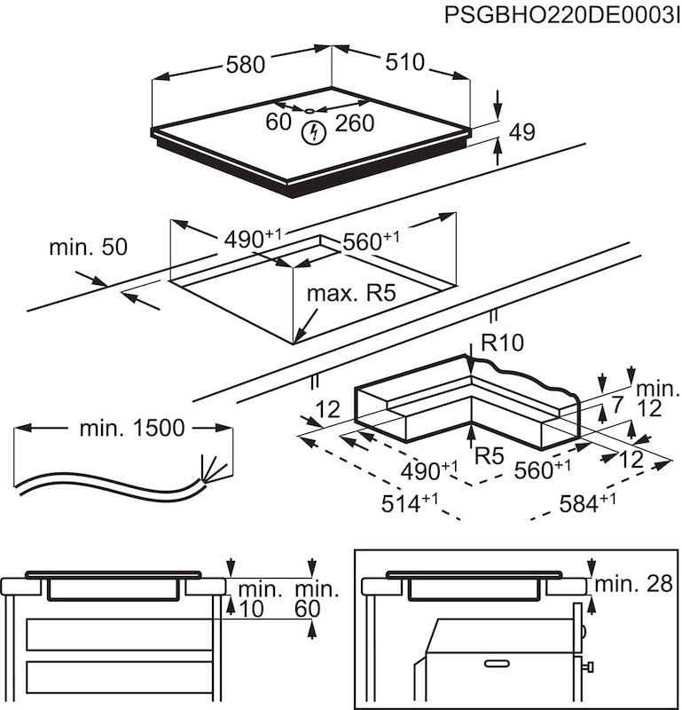 Electrolux Piano Cottura Induzione Serie 700 SenseBoil Kis62453iz Nero