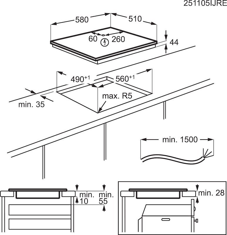 Electrolux Piano Cottura Induzione Serie 700 SenseBoil Kis62453iz Nero