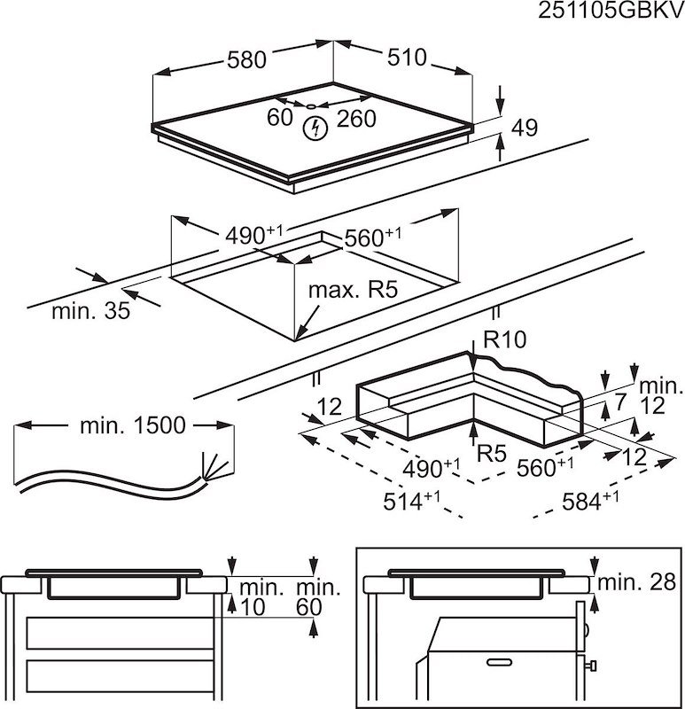 Electrolux Piano Cottura Induzione Serie 700 SenseBoil Kis62453iz Nero