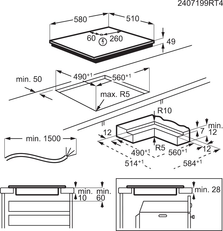 Electrolux Piano Elettrico Kis62453i Nero