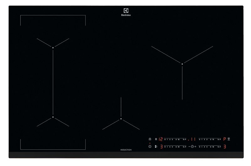 Electrolux Piano cottura ad induzione Serie 600 Bridge 80cm Lil83441 Nero