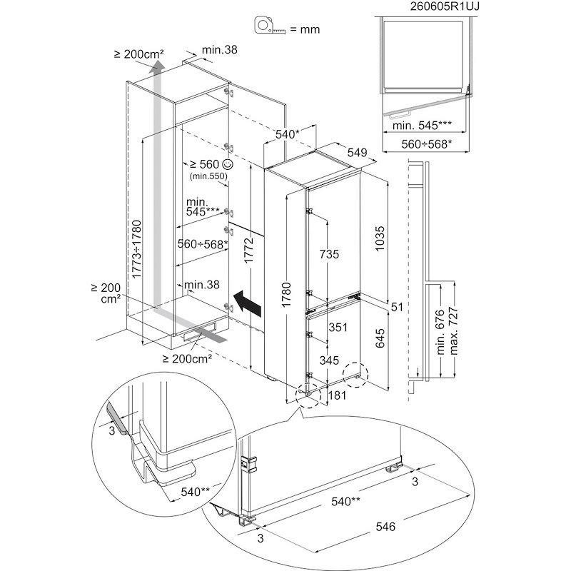 Electrolux Frigorifero Combinato incasso Lna6le18s