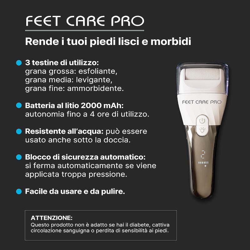 Macom Pedicure elettrico professionale ricaricabile Fit Care Pro
