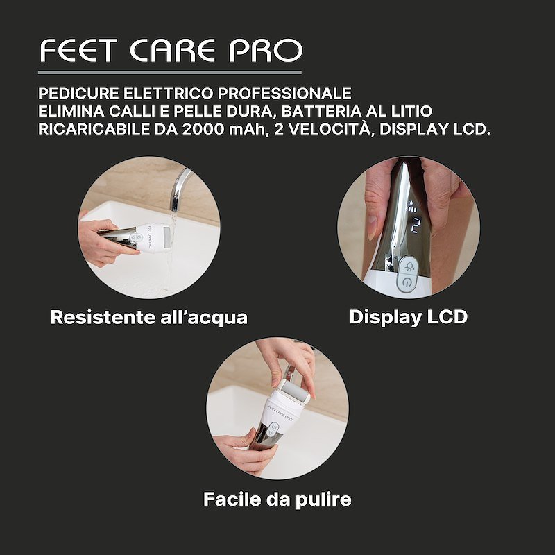 Macom Pedicure elettrico professionale ricaricabile Fit Care Pro