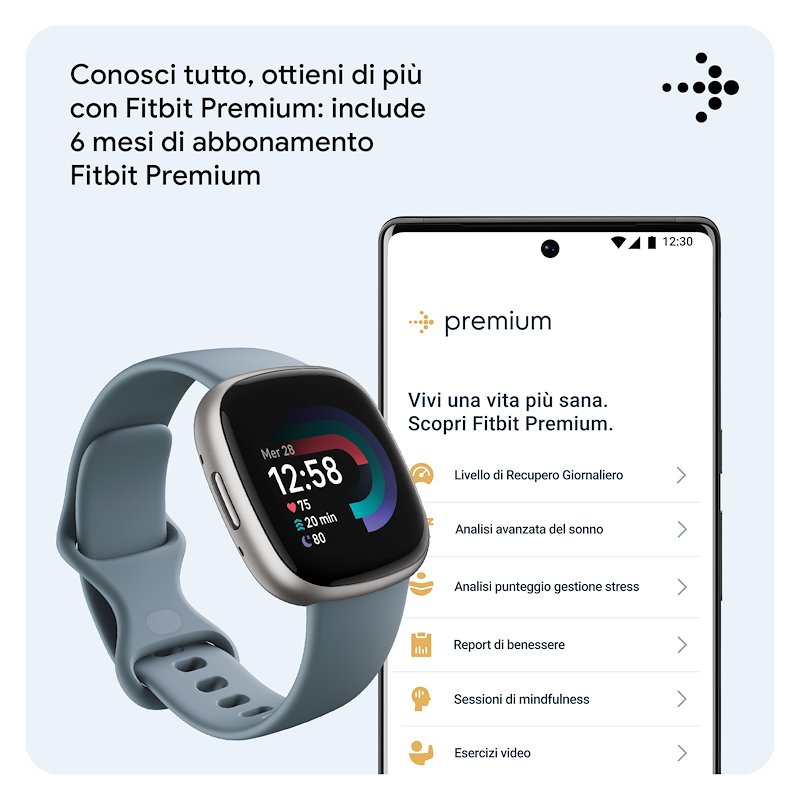 Fitbit Versa 4 Platino GPS (satellitare)