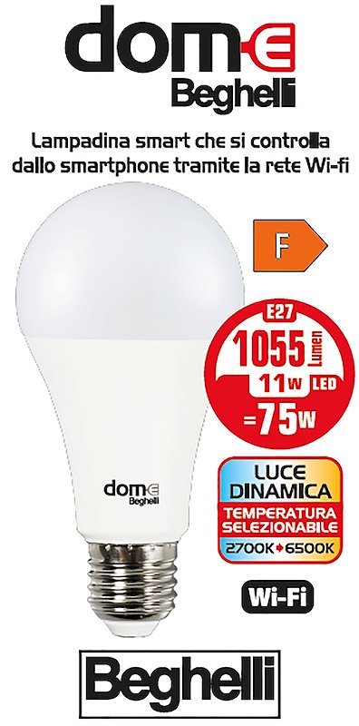 Lampadina Smart Goccia E27 w11 Beghelli Dom-e