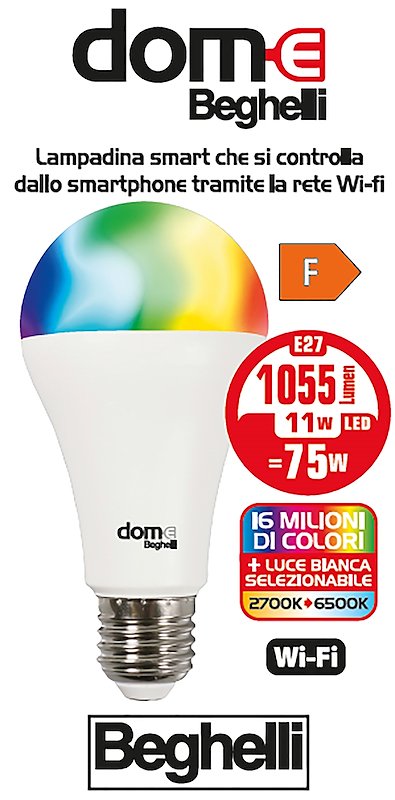 BEGHELLI - WIFI Goccia 11W E27 RGB + White 60005