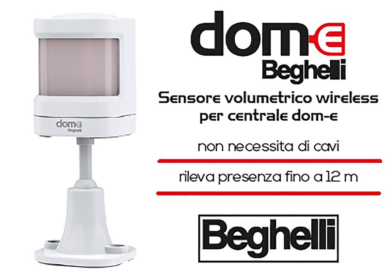 Beghelli - 60031 - Sensore volumetrico wireless per centrale