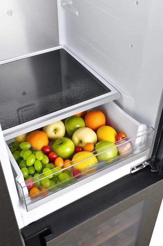 Grf Frigorifero  3 porte + cantinetta T91831win2bg vetro nero