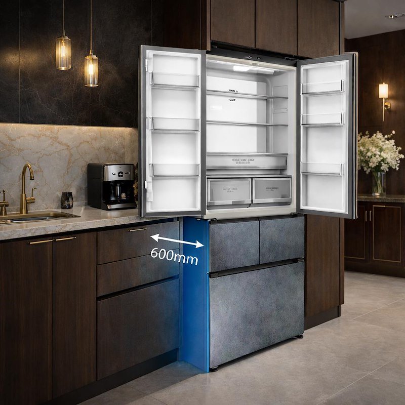 Grf Frigorifero Gamma Slot In 3 Porte Slm836091bg1 Black Glass