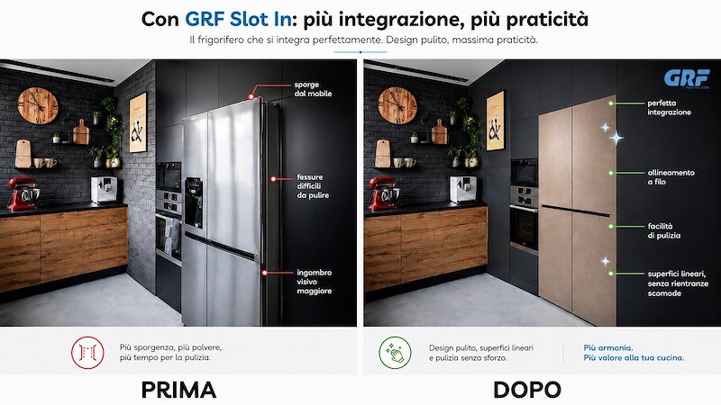 GRF Frigorifero Combinato 4 porte Sf9160931cg 521L Champagne Glass