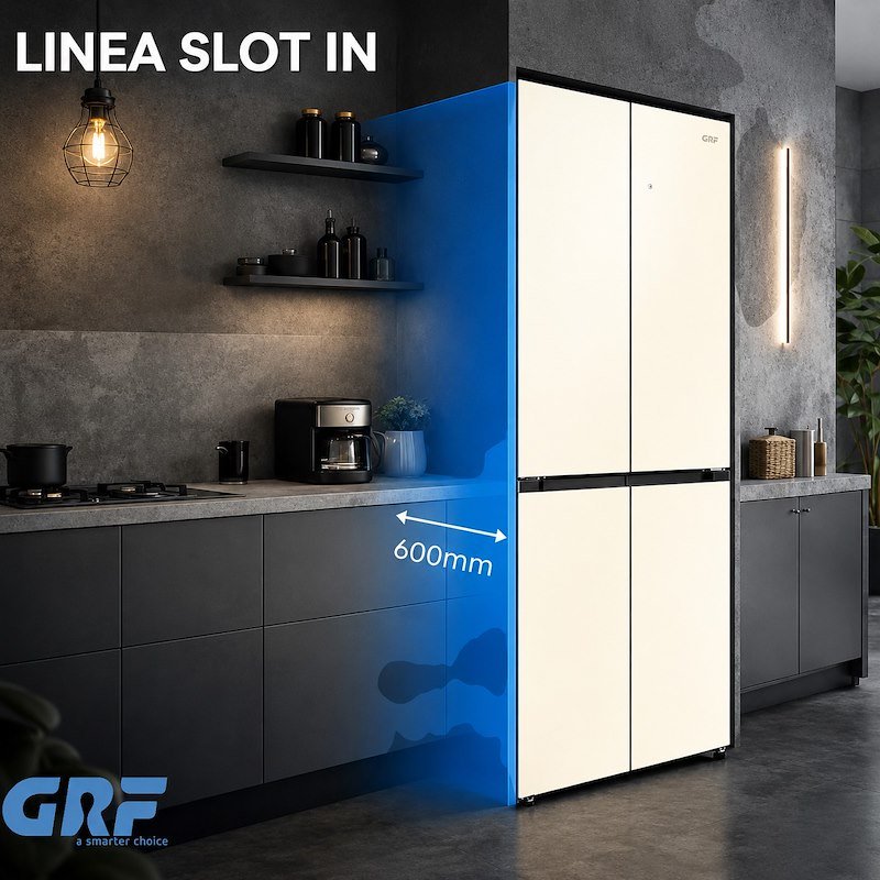 GRF Frigorifero Combinato 3 porte Slm836091cg1 484L Champagne Glass