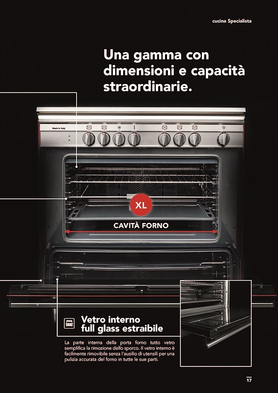 Glem Cucina forno elettrico St965mrs Rosso Pomodoro