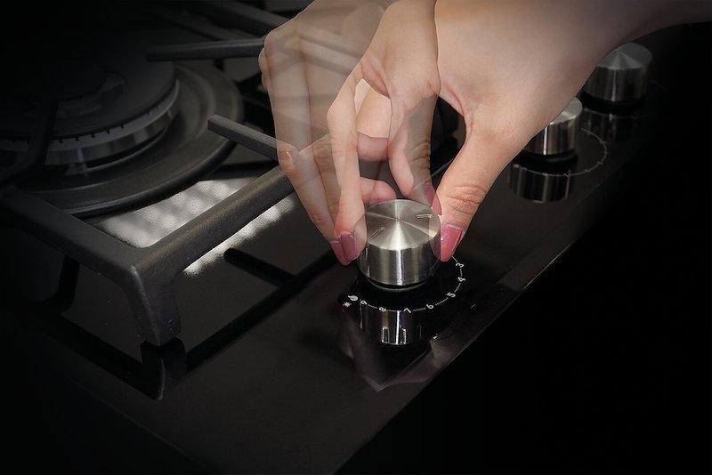 Glem Pianoi Cottura Gas GV95TXBK Nero Lucido