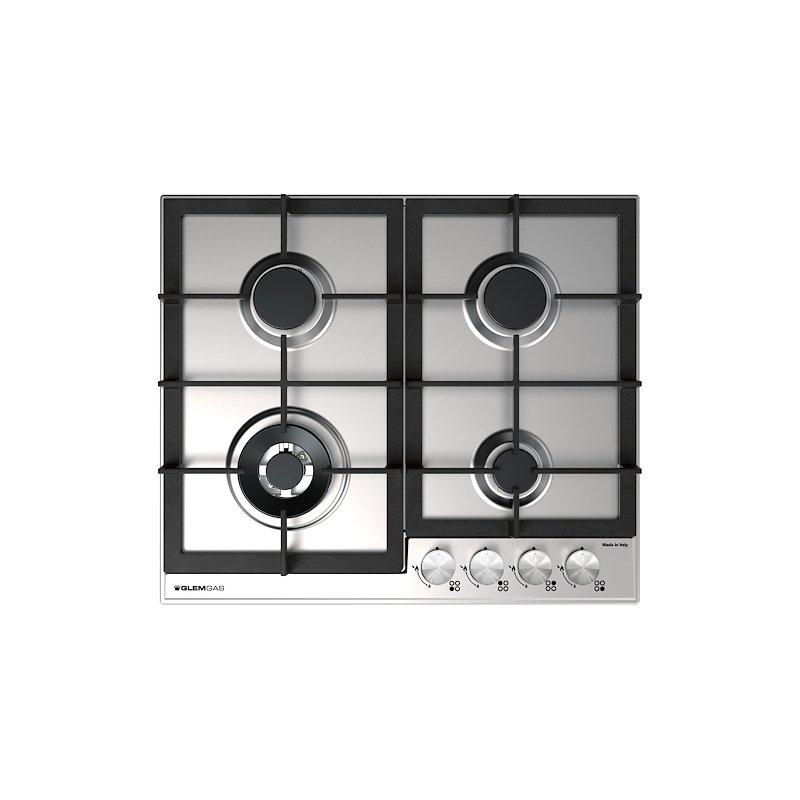 Glem Piano cottura gas incasso Gtd64thixn Acciaio Satinato