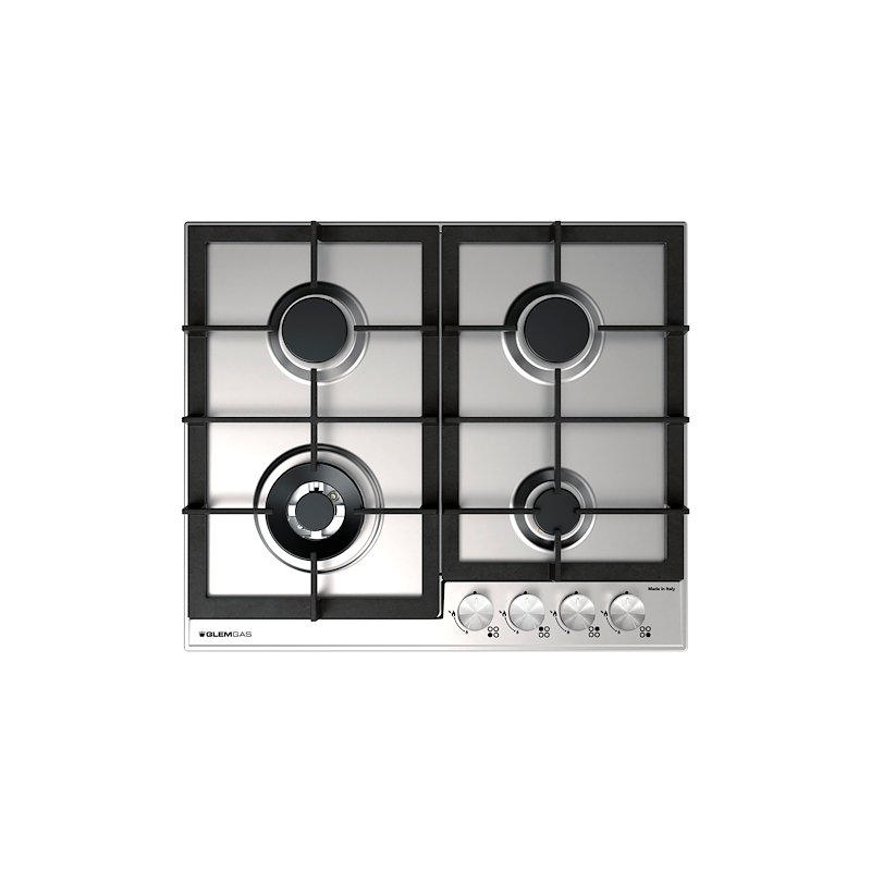 Glem Piano cottura gas incasso Gtd64thixn Acciaio Satinato