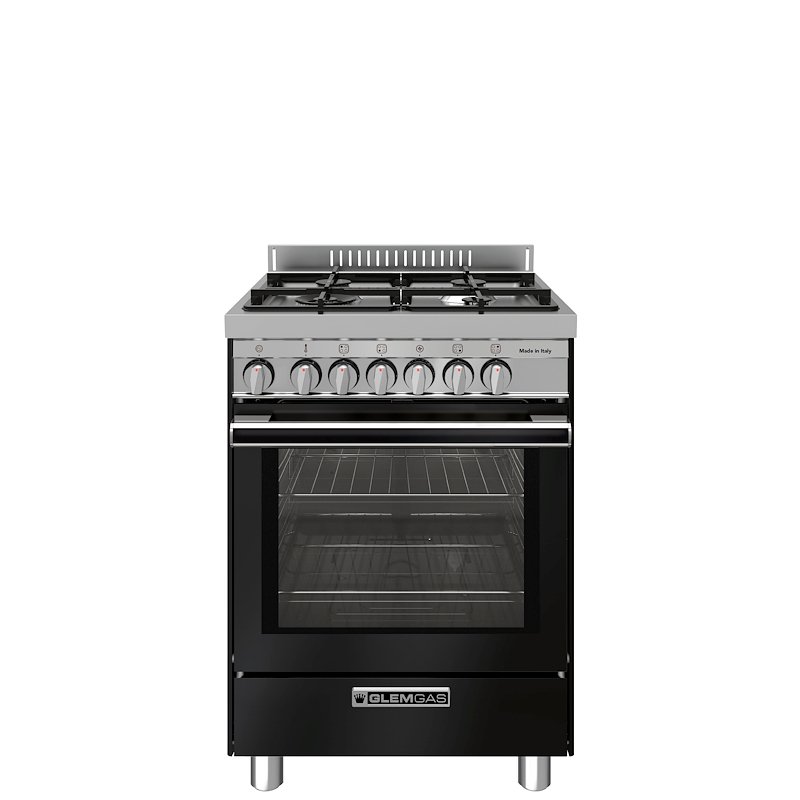 Glem Cucina Gas Forno Elettrico St664mbk Nero Carbone