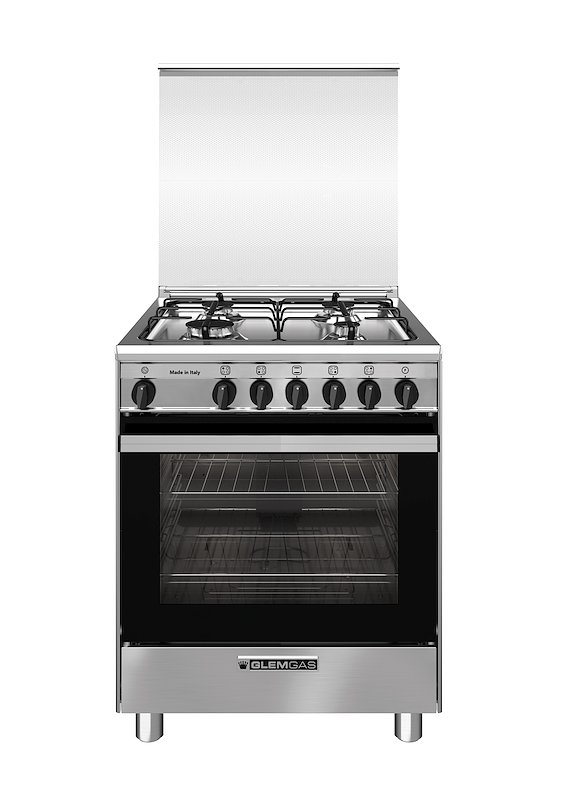 Glem Gas Cicina Piano Gas Forno Elettrico/Gas SA66TVI Inox