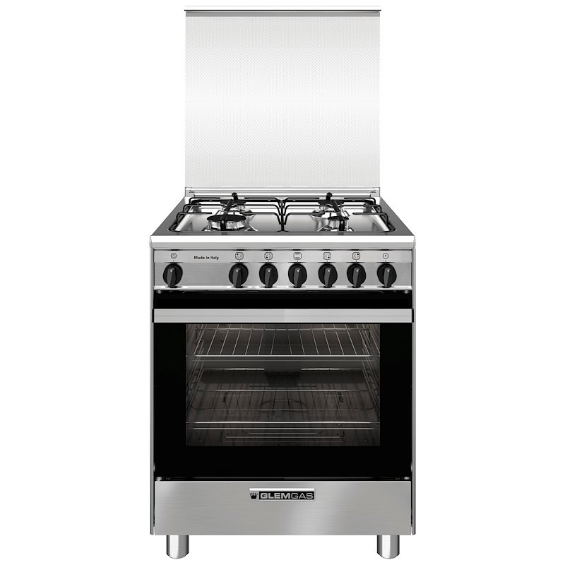 Glem Gas Cicina Piano Gas Forno Elettrico/Gas SA66TVI Inox