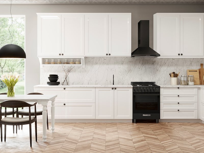 Glem Gas Cucina Piano Gas Forno Elettrico SA66TMBK Nero Carbone