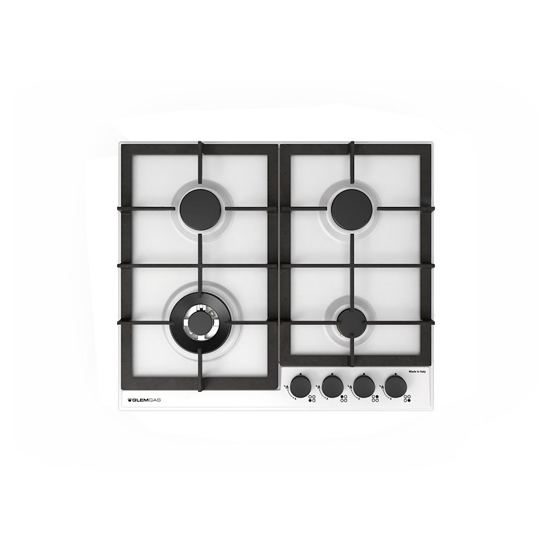 Glem Gas Piano cottura a gas 60X50 GTP64THWH Bianco opaco