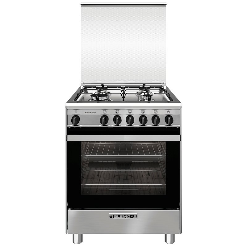 Glem Gas Cucina Piano Gas Forno Elettrico/Gas SA664VI Inox