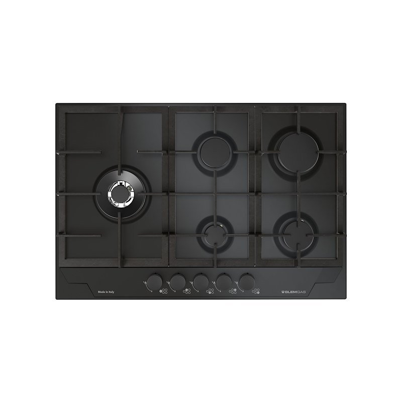 Glem Gas piano cottura a gas Gtp85thbk nero opaco