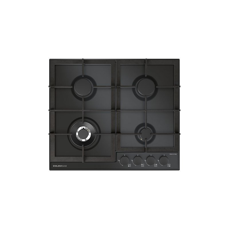 Glem Gas piano cottura a gas Gtp64thbk Nero opaco