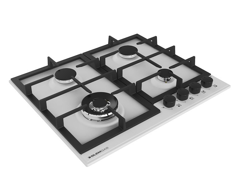 Glem Gas piano cottura a gas Gtp64thbk Nero opaco