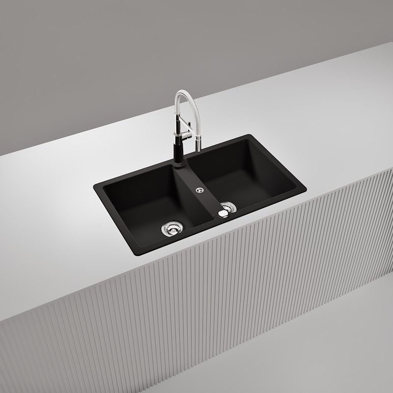Glem Gas Lavello Glu862bk Nero Assoluto