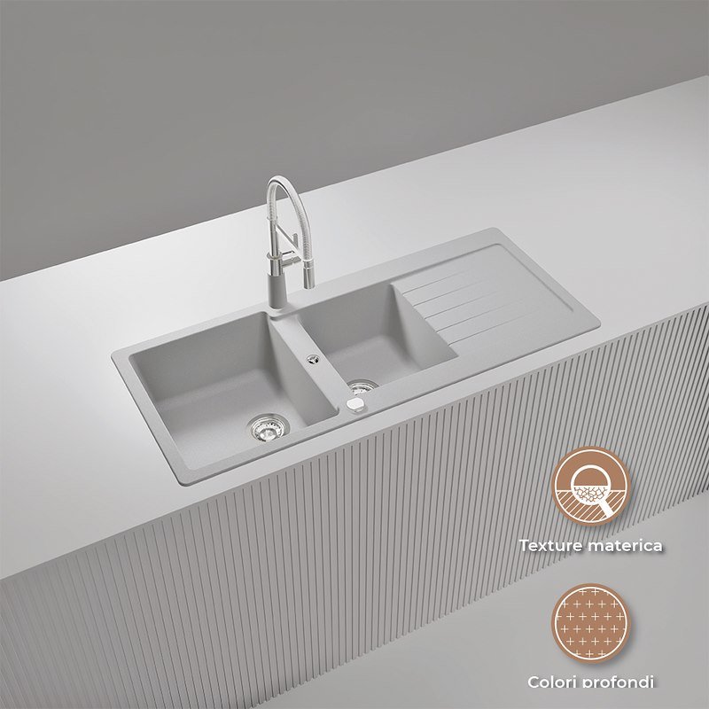 Glem Gas Lavello Glu162wh 	Bianco Alpina