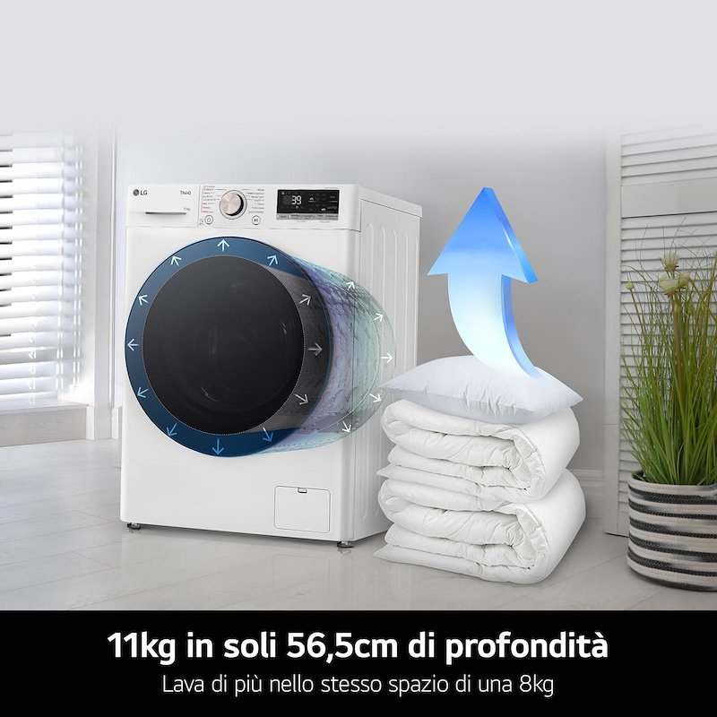 LG Lavatrice 11 Kg AI DD F4r7011tswg Bianco