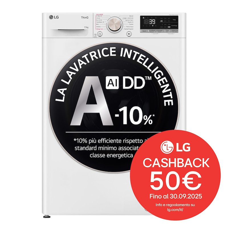 LG Lavatrice 11 Kg AI DD F4r7011tswg Bianco