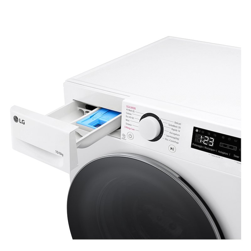 LG Lavasciuga 10/6 Kg AI DD D4r5010tsws Bianco