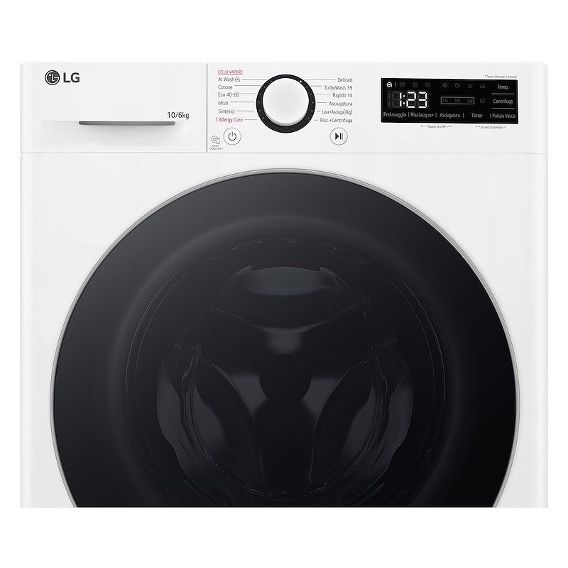 LG Lavasciuga 10/6 Kg AI DD D4r5010tsws Bianco