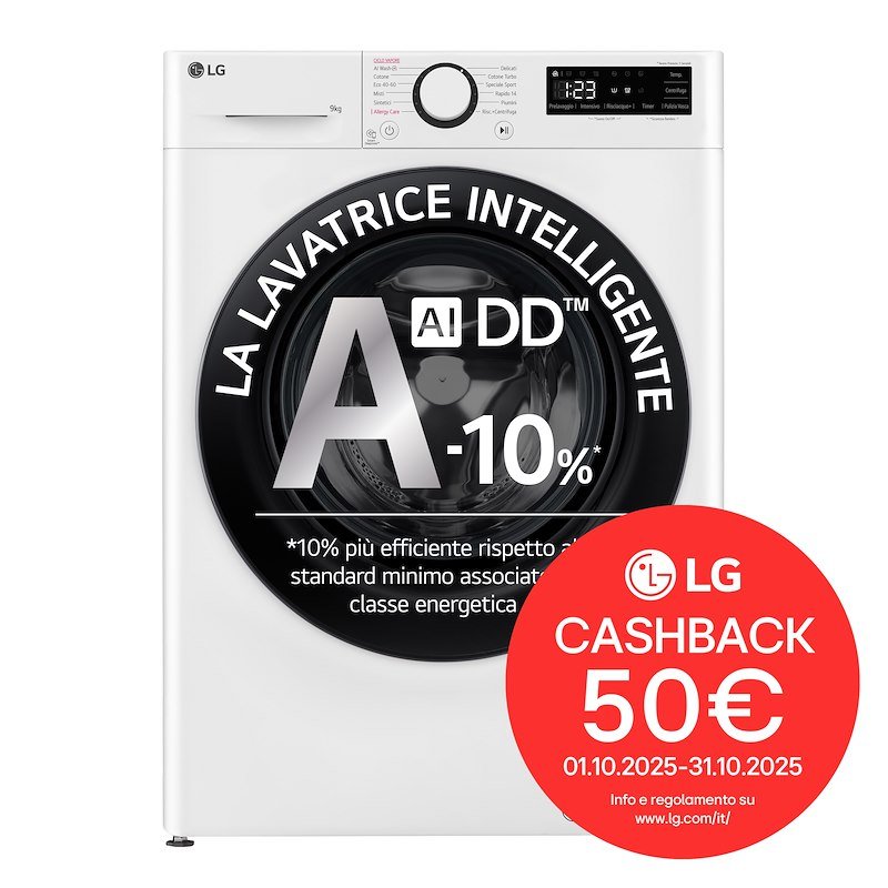 Lg Lavatrice Slim 9Kg AI DD F2R3S09NSWB Bianco