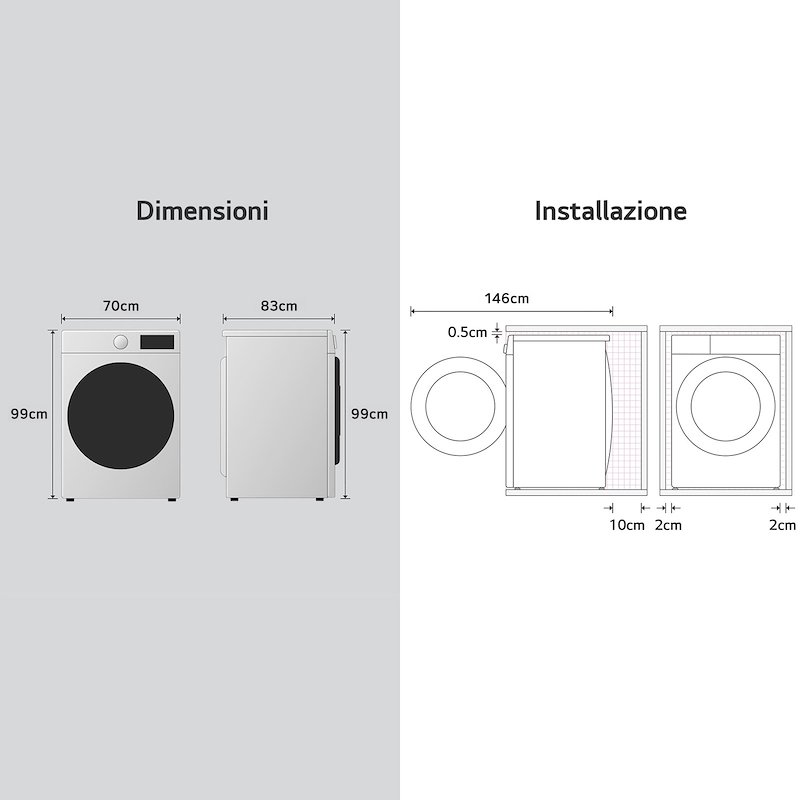 Lg Lavatrice 20 Kg F0p3020tswc Bianco