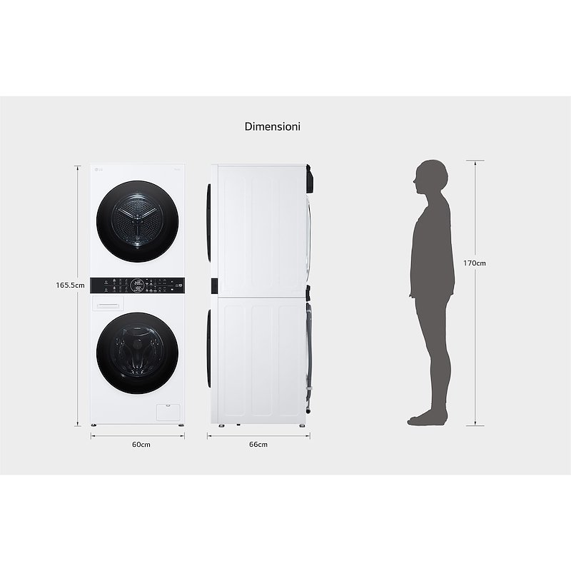 Lg Lavasciuga Washtower 12/10Kg Wt1210wwf Bianca