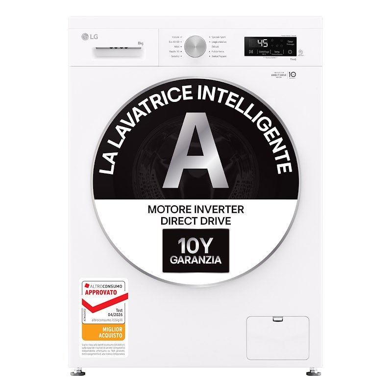 Lg Lavatrice F4NX1008NWK SERIE X1 8 Kg Essence White