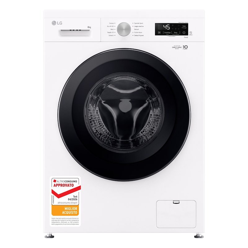 Lg Lavatrice F4NX1008NWK SERIE X1 8 Kg Essence White