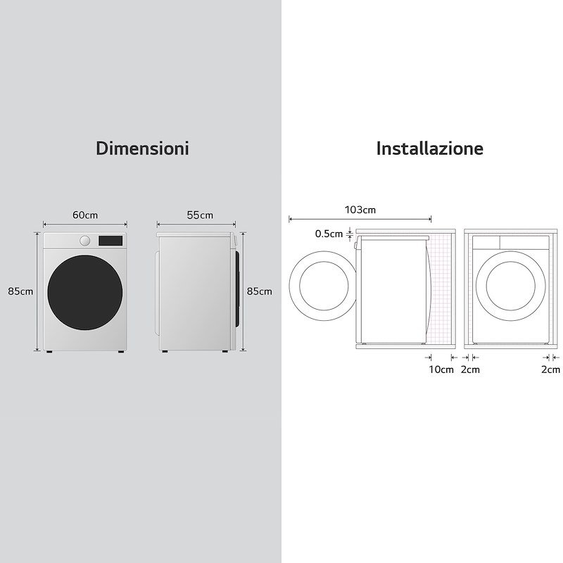 Lg Lavatrice F4NX1008NWK SERIE X1 8 Kg Essence White