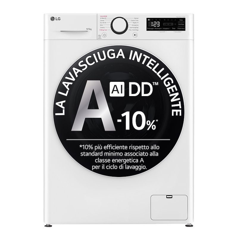Lg Lavasciuga 9/5 Kg AI DD D2R5S09TSWW  Bianco