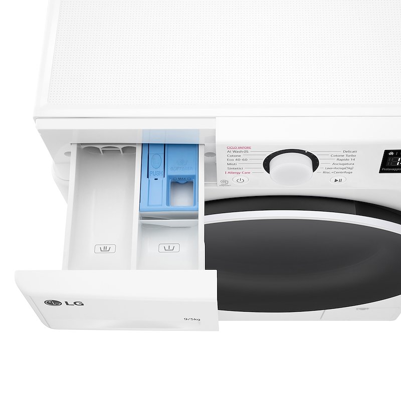 Lg Lavasciuga 9/5 Kg AI DD D2R5S09TSWW  Bianco