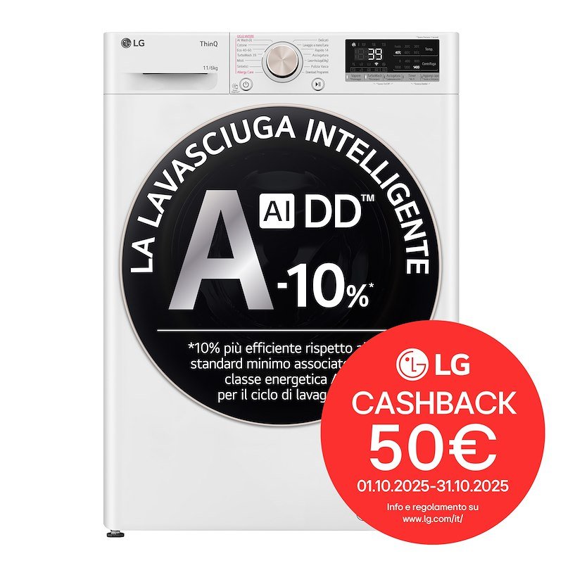 Lg Lavasgiuga 11/6KG AI DD D4R7011TSWG Bianca