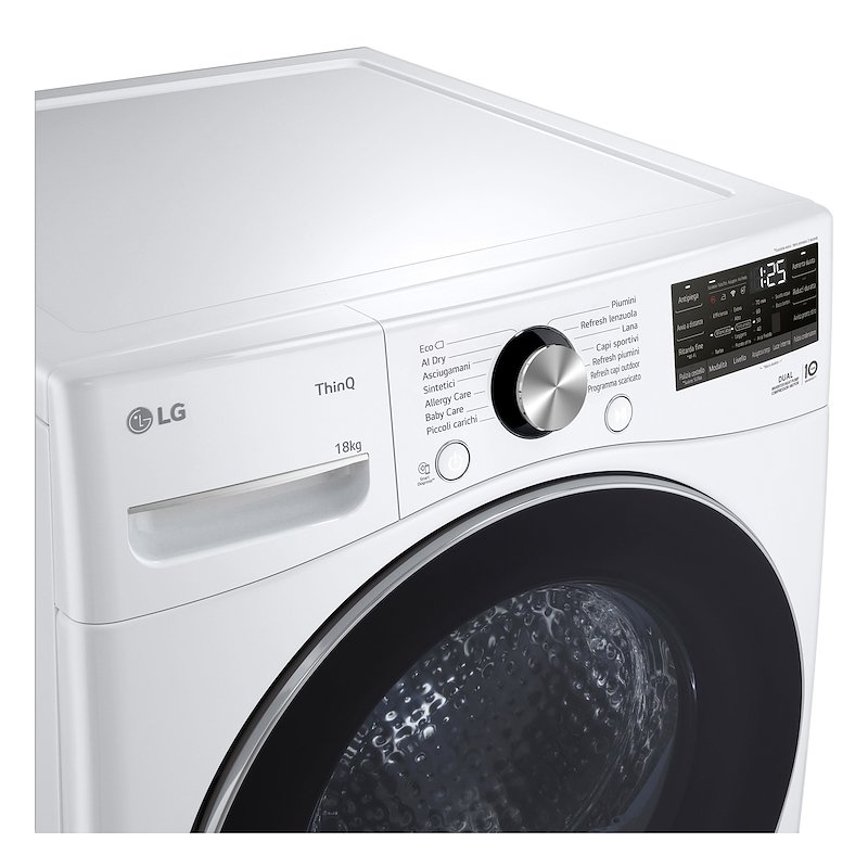 Lg Asciugatrice a Pompa di Calore 18 Kg Rh18u8avcw Bianco