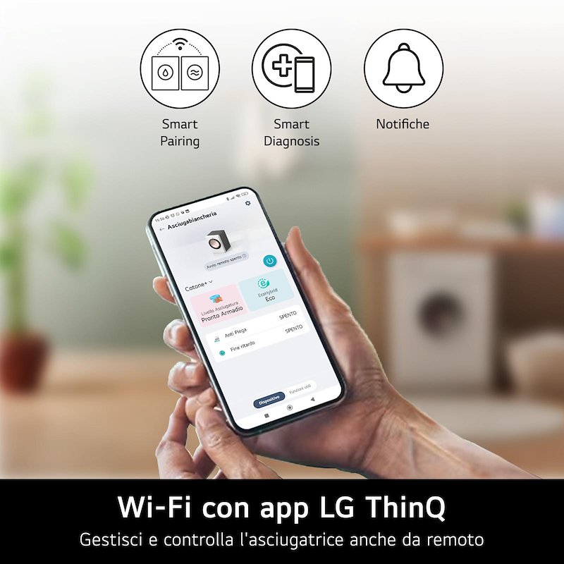 Lg Asciugatrice a Pompa di Calore 18 Kg Rh18u8avcw Bianco