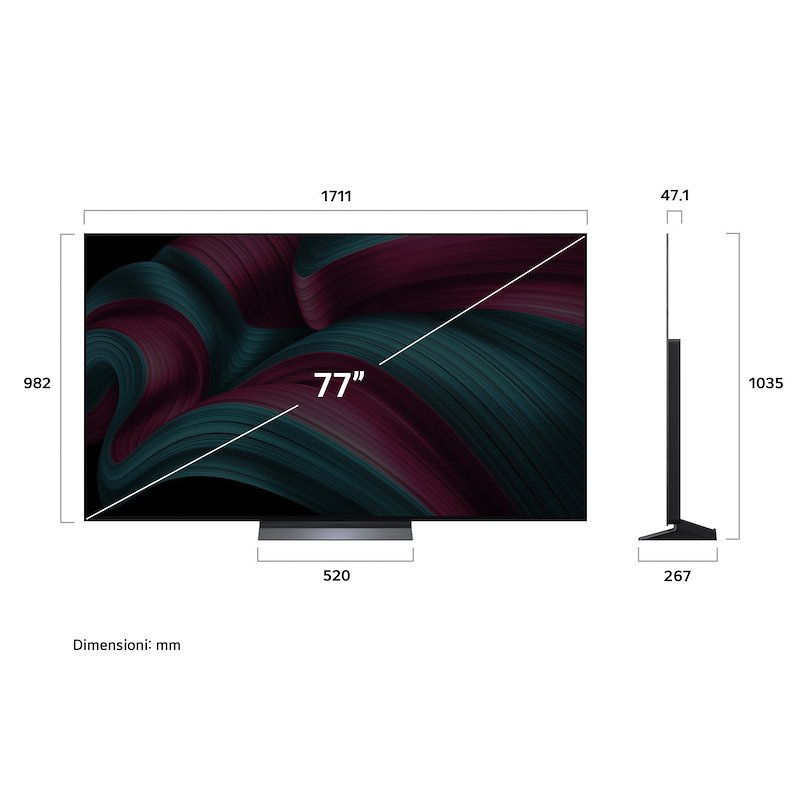 Lg Smart TV Oled 77" Oled77c55la Charcoal Black