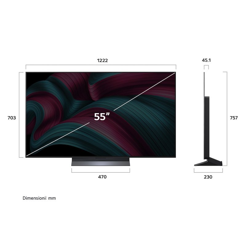 Lg Smart TV Oled 55" Oled55c55la Charcoal Black