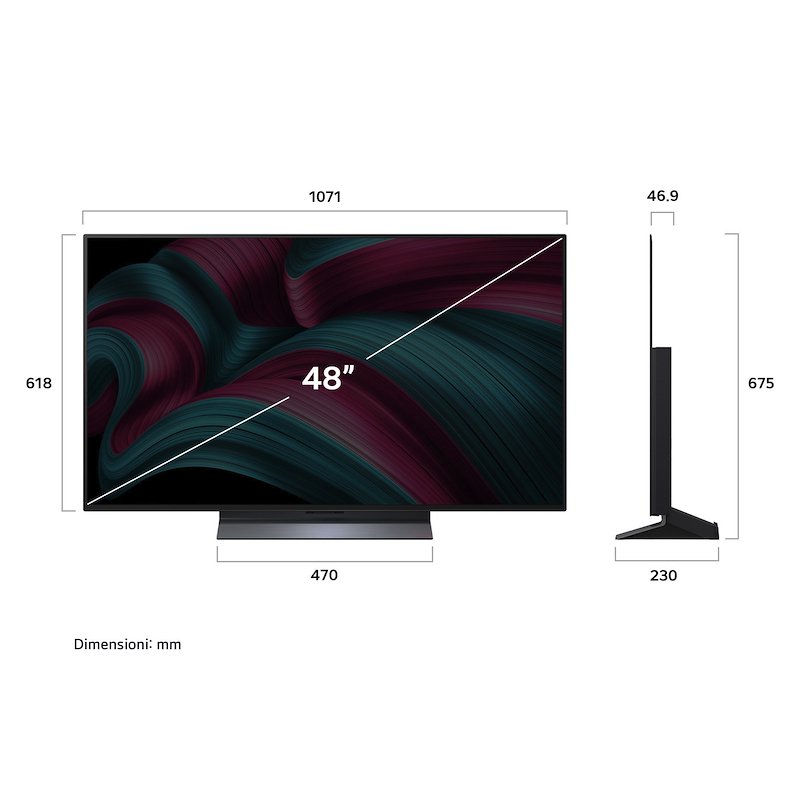 Lg TV Oled 48" Oled48c55la Charcoal Black