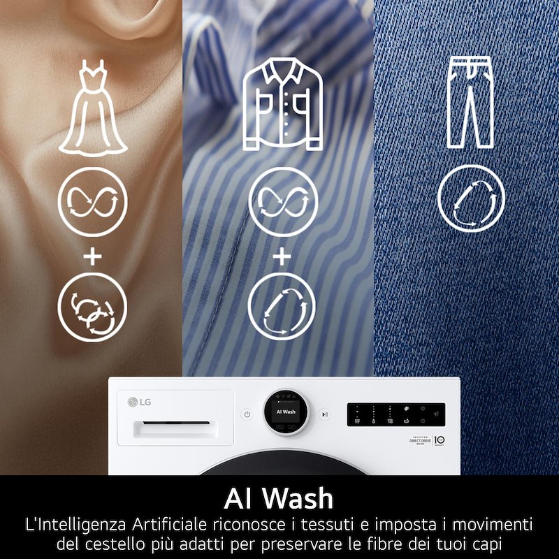 Lg Lavatrici 9KG AI DD F4X9009TWCE Essence White
